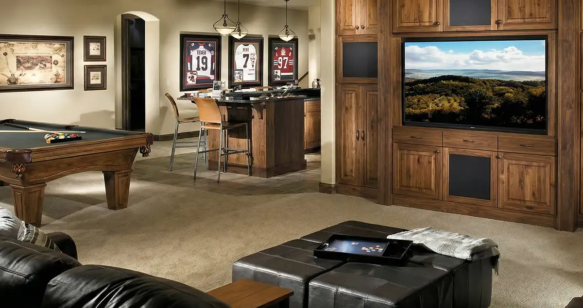 finished basement remodeling project transforming a basement into a comfortable living space in Phoenix, AZ