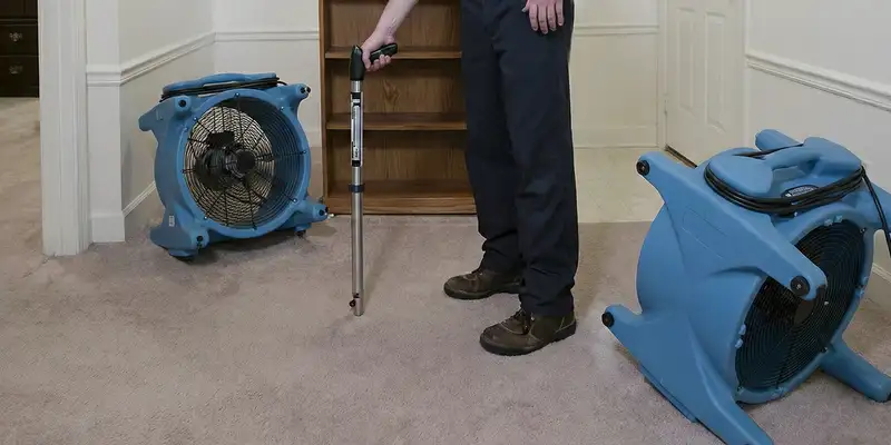 emergency water removal equipment deployed to dry a flooded residential interior in Phoenix, AZ