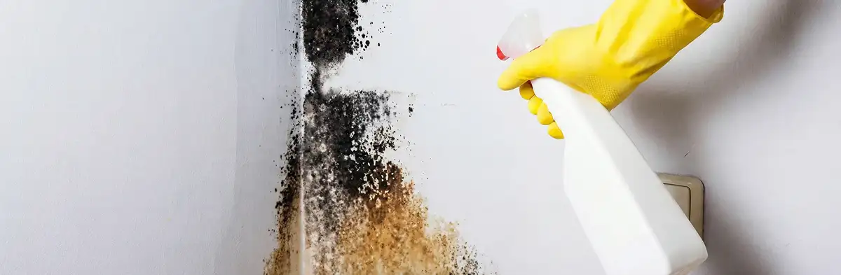 visible mold growth on an interior wall being treated during mold removal service in Phoenix, AZ